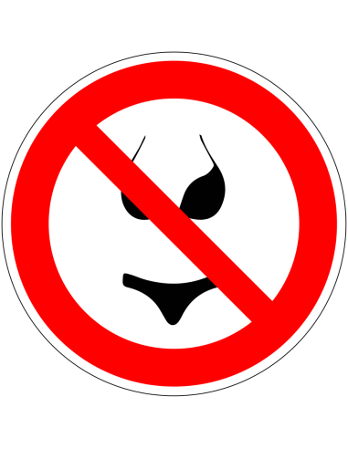 Bikini verboden bord, kunststof, rood wit, pictogram bikini, rond