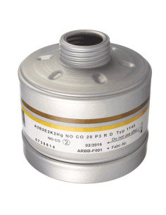 Dräger 1140 ABEK2 Hg No CO P3 RD combifilter - schroefdraad sluiting - zilver