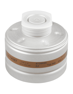 Dräger 940 A2 gasfilter - schroefdraad sluiting - zilver