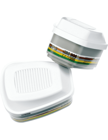 3M 6099 A2B2E2K2Hg P3 R combifilter - bajonetsluiting - grijs wit