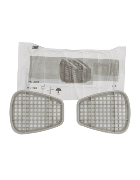 3M 6057 A1B1E1 gasfilter - bajonetsluiting - grijs