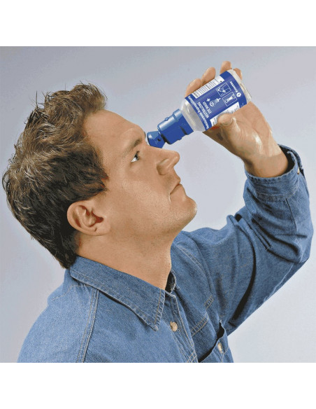 Plum oogspoelfles pH-neutraal, 200 ml, blauwe oogspoelfles, Kroschke label