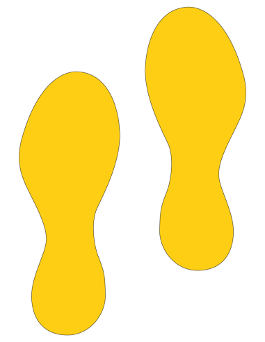 Vloerstickers voetstappen - per paar - geel