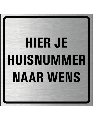 Huisnummer bord naar wens - geborsteld aluminium