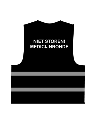 Niet storen medicijnronde hesje zwart