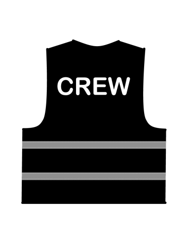 Crew hesje zwart, witte opdruk