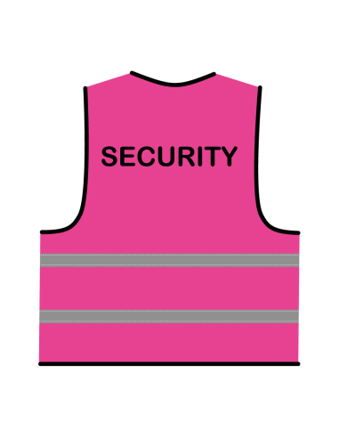 Security hesje roze, met zwarte opdruk