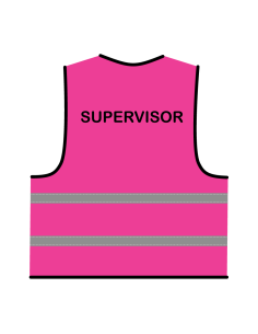 Supervisor hesje roze, met zwarte opdruk