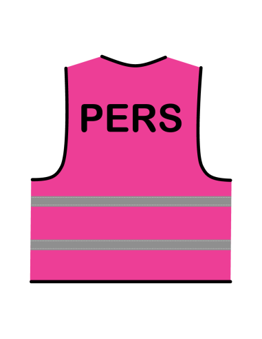 Pers hesje roze, met zwarte opdruk