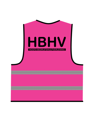 HBHV hesje roze, met zwarte opdruk