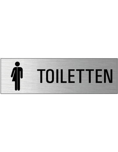 Genderneutrale toiletten deurbordje met zelfklevende strip, grijs zwart, rechthoekig, symbool genderneutraal toilet