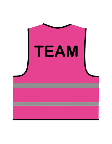 Team hesje roze, met zwarte opdruk