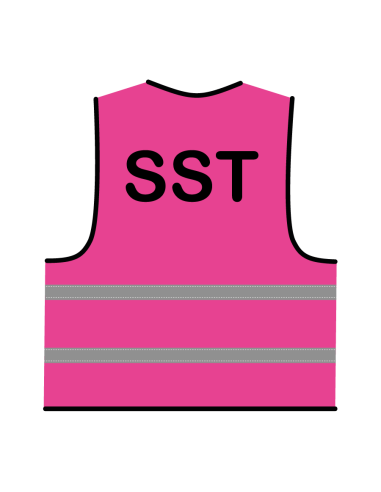 SST hesje roze, met zwarte opdruk