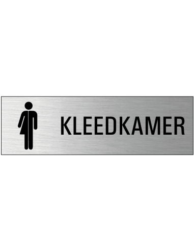 Genderneutrale kleedkamer deurbordje met zelfklevende strip, grijs zwart, rechthoekig, symbool genderneutraal