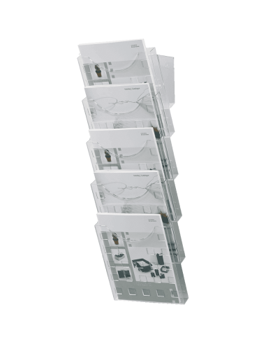 Folderhouder wandmontage - 5 vakken