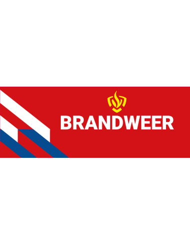 Brandweer auto sticker, rood wit blauw, rechthoek, symbool brandweer