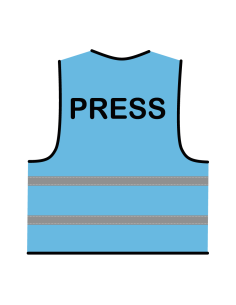 Press hesje roze, met zwarte opdruk