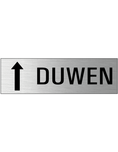 Duwen deurbordje met zelfklevende strip - horizontaal, grijs zwart , rechthoekig, tekst en pictogram