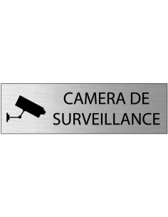 Camera de surveillance deurbordje met zelfklevende strip, grijs zwart, rechthoekig, tekst en pictogram