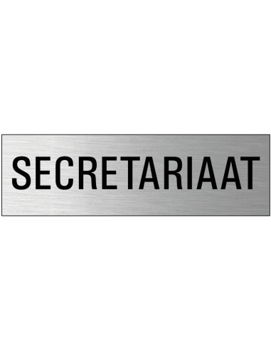 Secretariaat deurbordje met zelfklevende strip, grijs zwart, rechthoekig, tekst