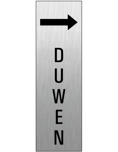 Duwen deurbordje met zelfklevende strip - verticaal, grijs zwart , rechthoekig, tekst en pictogram
