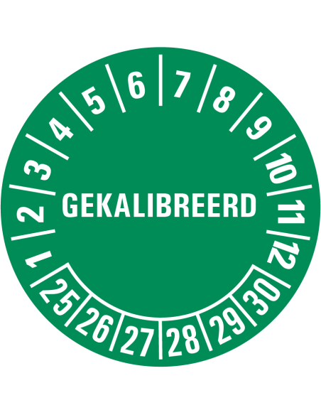 Gekalibreerd op keuringssticker 25-30 - groen - 25 meter op rol