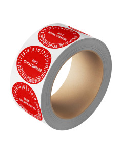 Niet gekalibreerd keuringssticker 25-30 - rood - 25 meter op rol