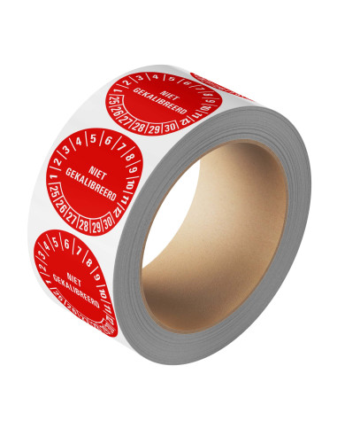 Niet gekalibreerd keuringssticker 25-30 - rood - 25 meter op rol