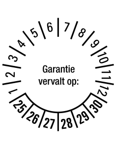 Garantie vervalt op keuringssticker 25-30 - vel