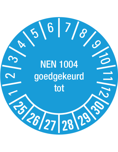 NEN 1004 keuringssticker 25-30 - vel