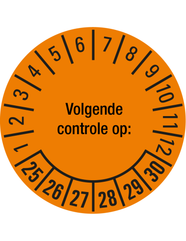 Volgende controle op sticker 25-30 - vel
