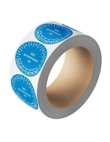 AED gecontroleerd op keuringssticker 25-30 - rol