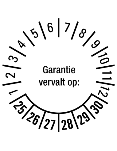 Garantie vervalt op keuringssticker 25-30 - rol