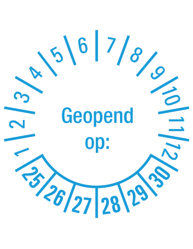 Geopend op keuringssticker 25-30 - rol