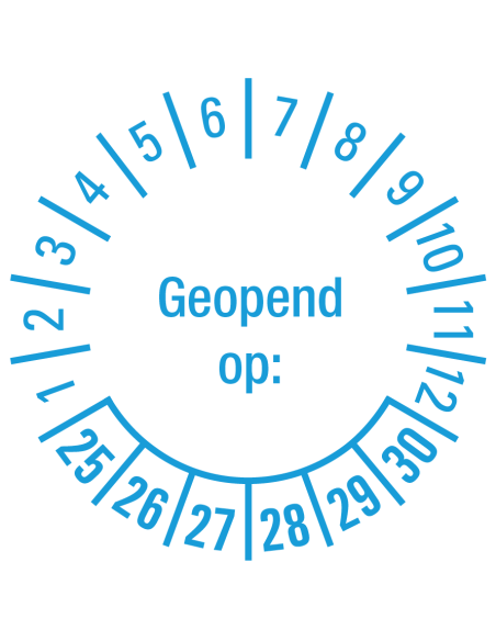 Geopend op keuringssticker 25-30 - rol