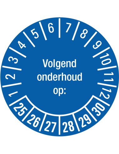 Volgend onderhoud op sticker 25-30 - rol