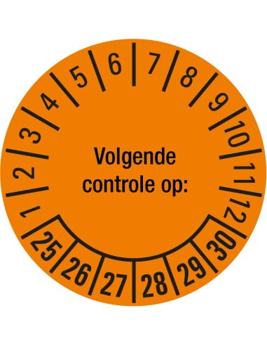 Volgende controle op sticker 25-30 - rol