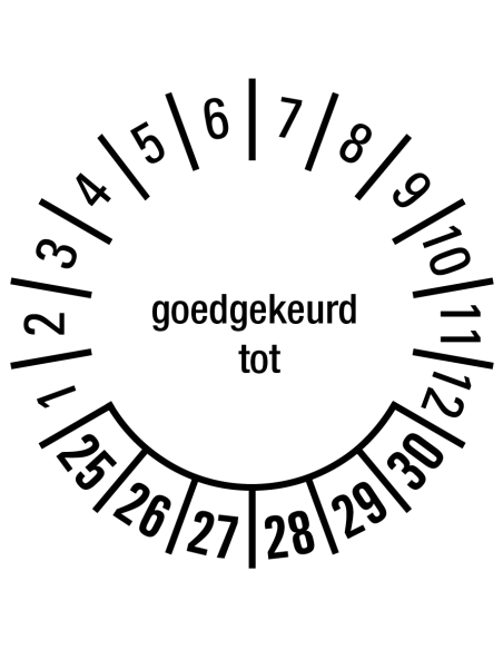 Goedgekeurd tot keuringssticker 25-30 - rol