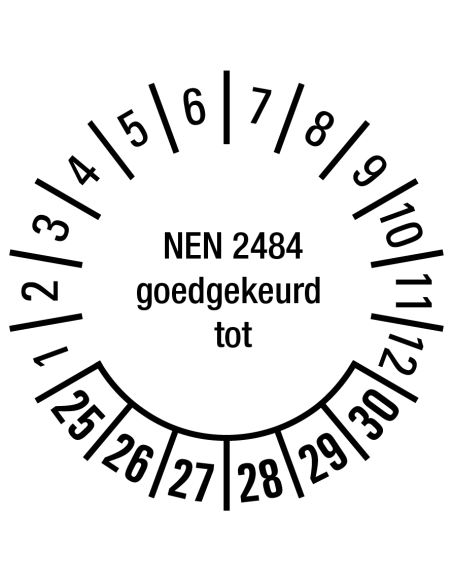 NEN 2484 goedgekeurd tot sticker 25-30 - rol
