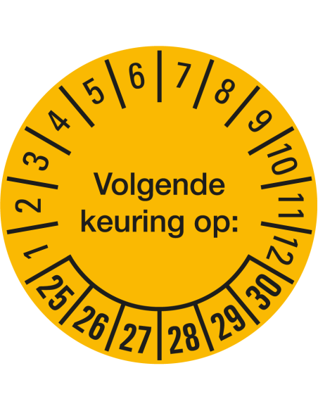 Volgende keuring op sticker 25-30 - rol