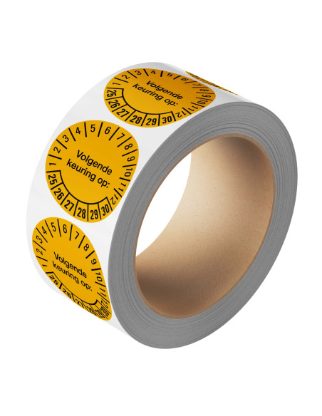 Volgende keuring op sticker 25-30 - rol