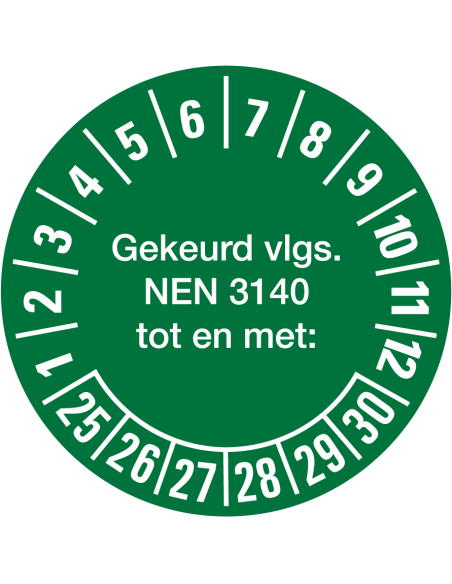 NEN 3140 keuringssticker 25-30 - rol