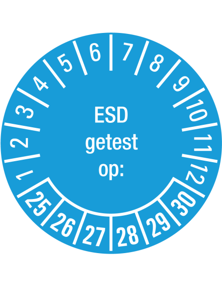 ESD getest op keuringssticker 25-30 - rol