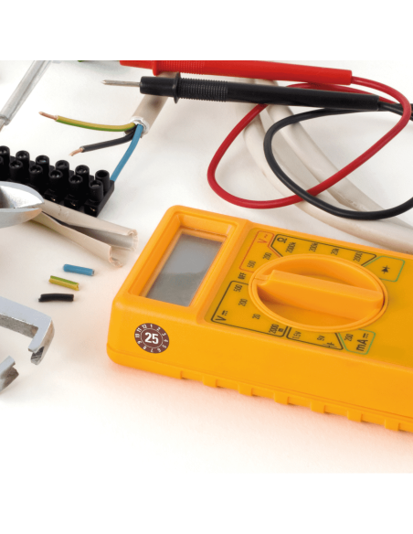 Keuringssticker met jaartal 25 op rol - bruin