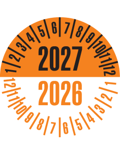 Keuringssticker met 2 jaartallen, 35 mm, 10 stuks per vel
