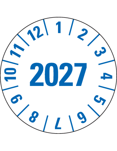 Jaarkeuringssticker wit met speciale kleving, vel