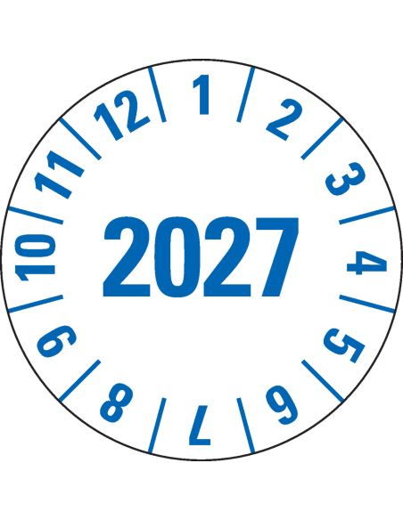 Jaarkeuringssticker wit met speciale kleving, vel