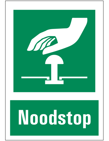 Noodstop sticker met tekst