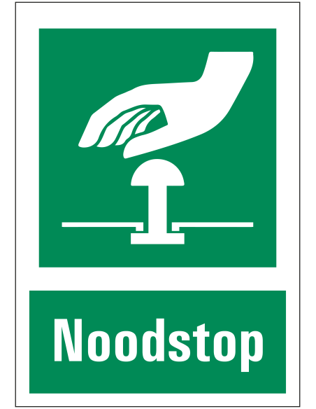 Noodstop sticker met tekst