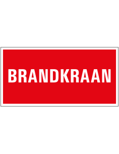 Brandkraan bord met tekst, rood wit, rechthoekig, kunststof, Nederlands